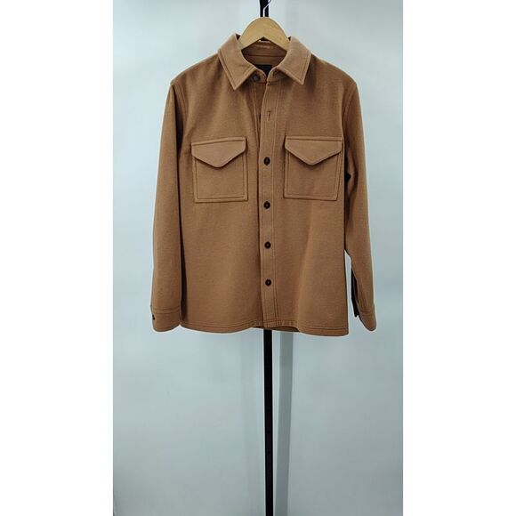 Quince Other - Quince Men Italian Wool Overshirt Caramel Sleeved Top S
